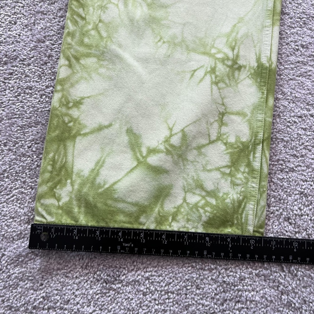 Wandler Magnolia Wide Leg Jeans Womens 31 Green High Rise Made Italy Tie Dye - Picture 15 of 16